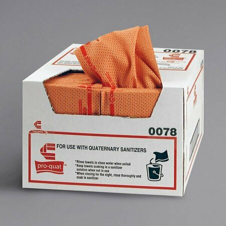 CHICOPEE 0078 Chix Pro-Quat 12 1/4'' x 17'' Red Heavy-Duty Foodservice Towel W/ Red Print - 150/Case, 150PK 2480078